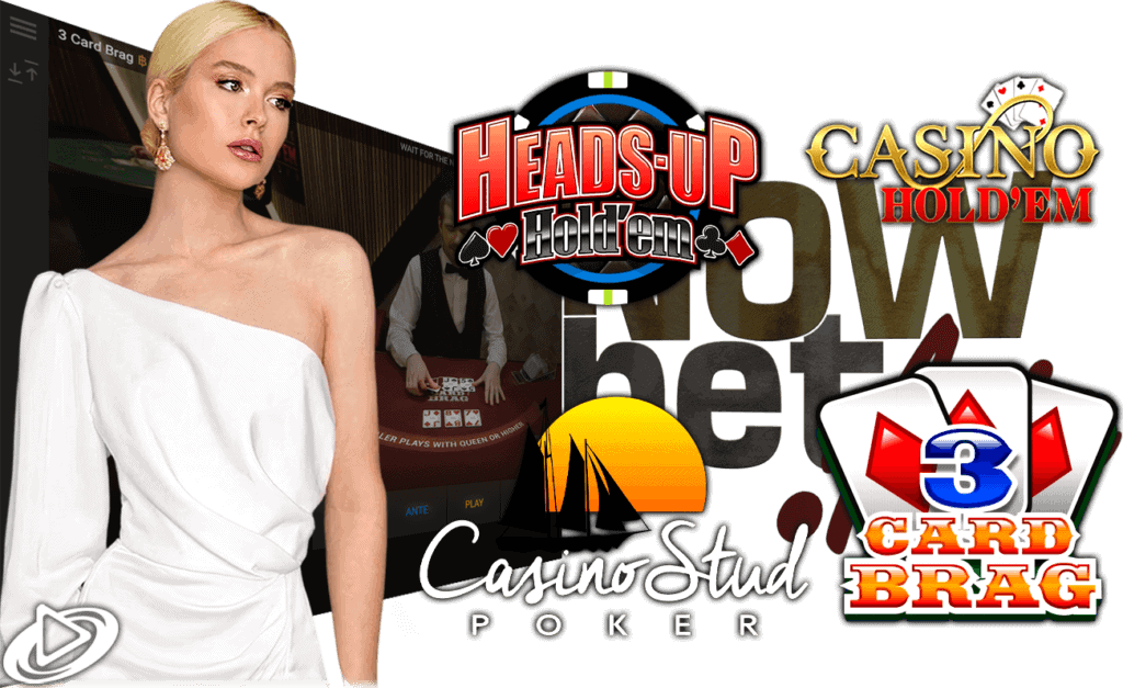 Texas Poker 4 สไตล์ Heads Up Hold'em, Casino Hold'em, Casino Stud, 3 Card Brag เว็บพนัน ระดับเอเชีย Nowbet Asia นางแบบ Playtech เพลย์เทค